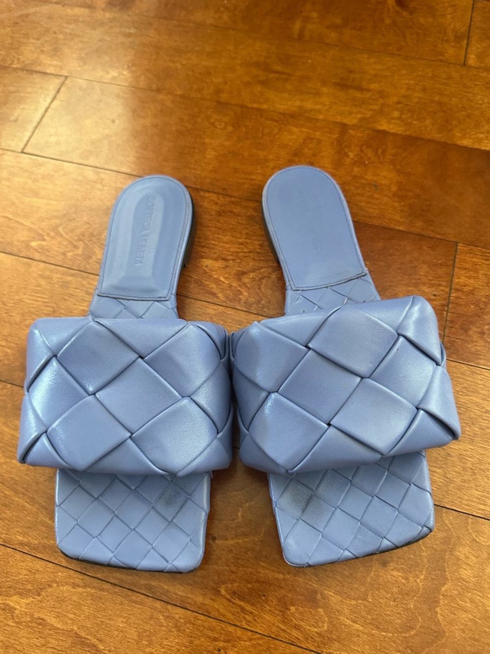 Bottega Veneta Purple Lido Flat Mule Sandals Quilted Leather Slide 39
